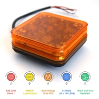 24W Amber Compact Square LED Warning Beacon