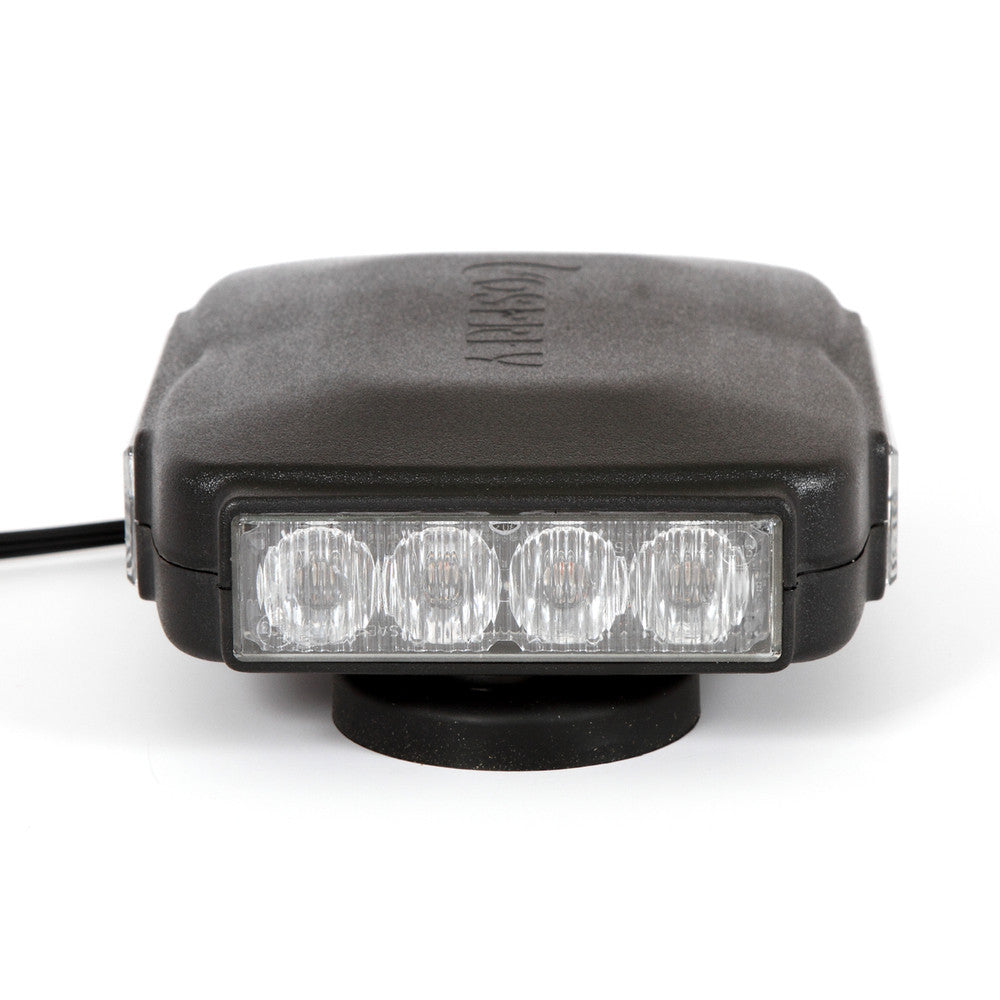 O4 mini LED light bar, front angle view with Osprey branding embossed on the housing and cable exiting the side