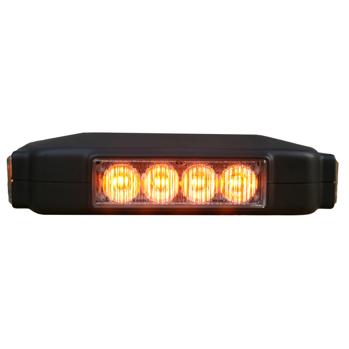 O4 mini LED light bar illuminated amber, straight front view