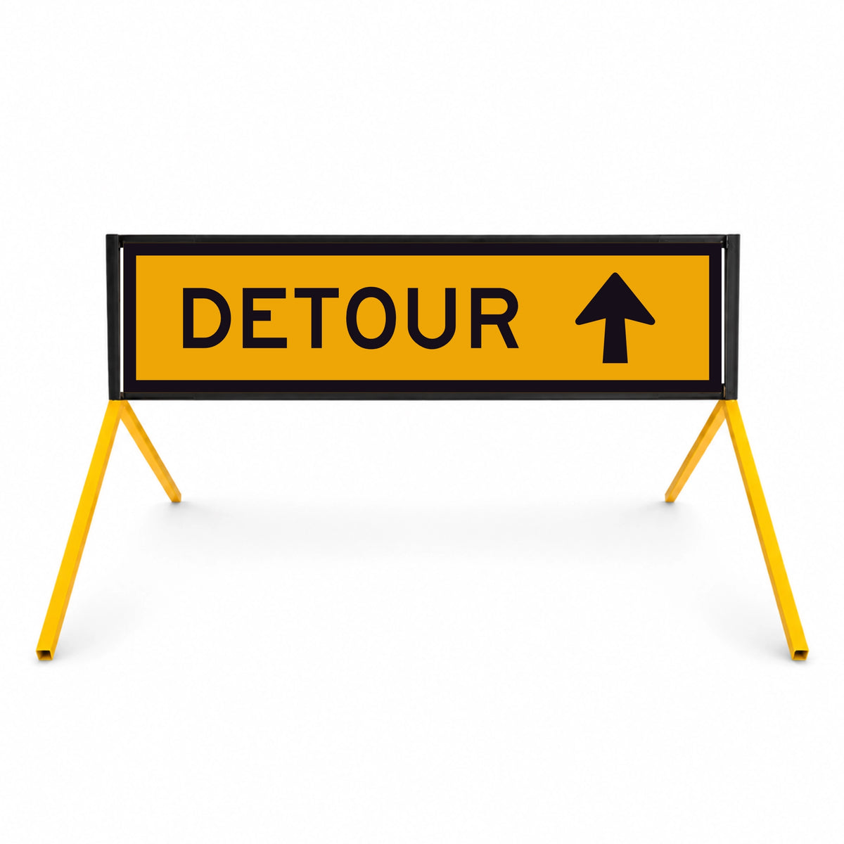 MMF04 sign frame displaying a 1200x300mm detour corflute panel