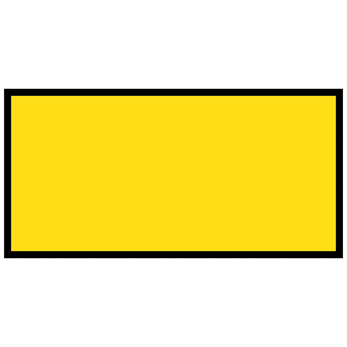 Yellow 1200x600 with a black border on a white background traffic management sign