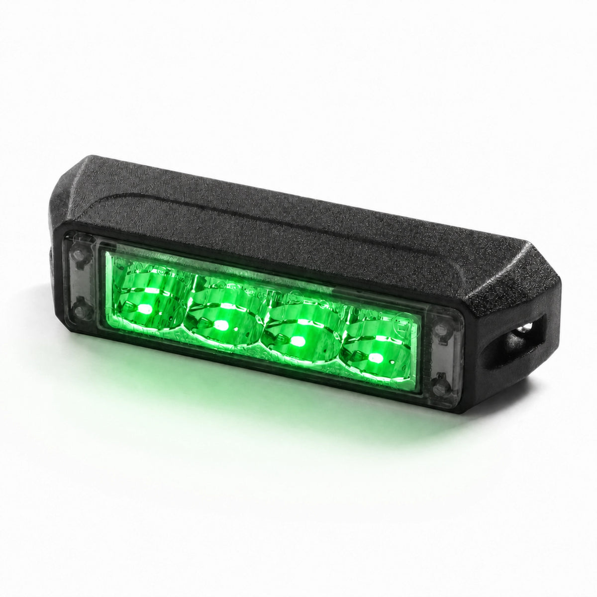 The warning light head running green output across all four LEDs