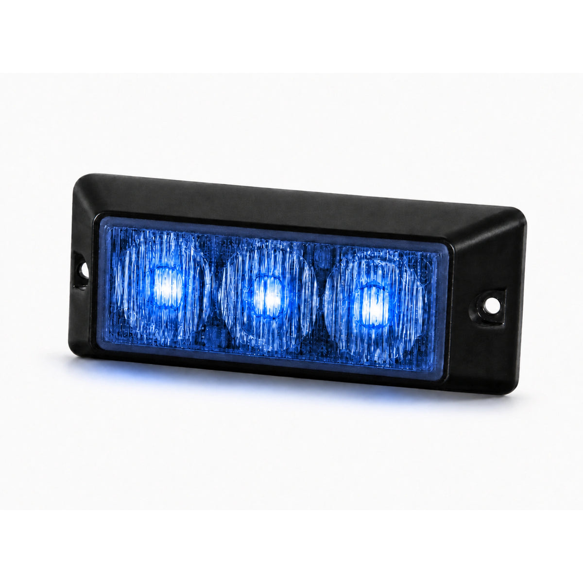The warning light head running blue output across all three LEDs