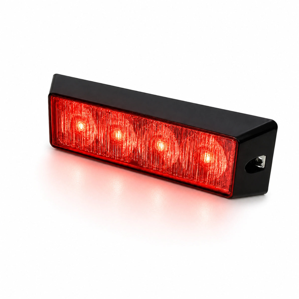 The warning light head running red output across all four LEDs