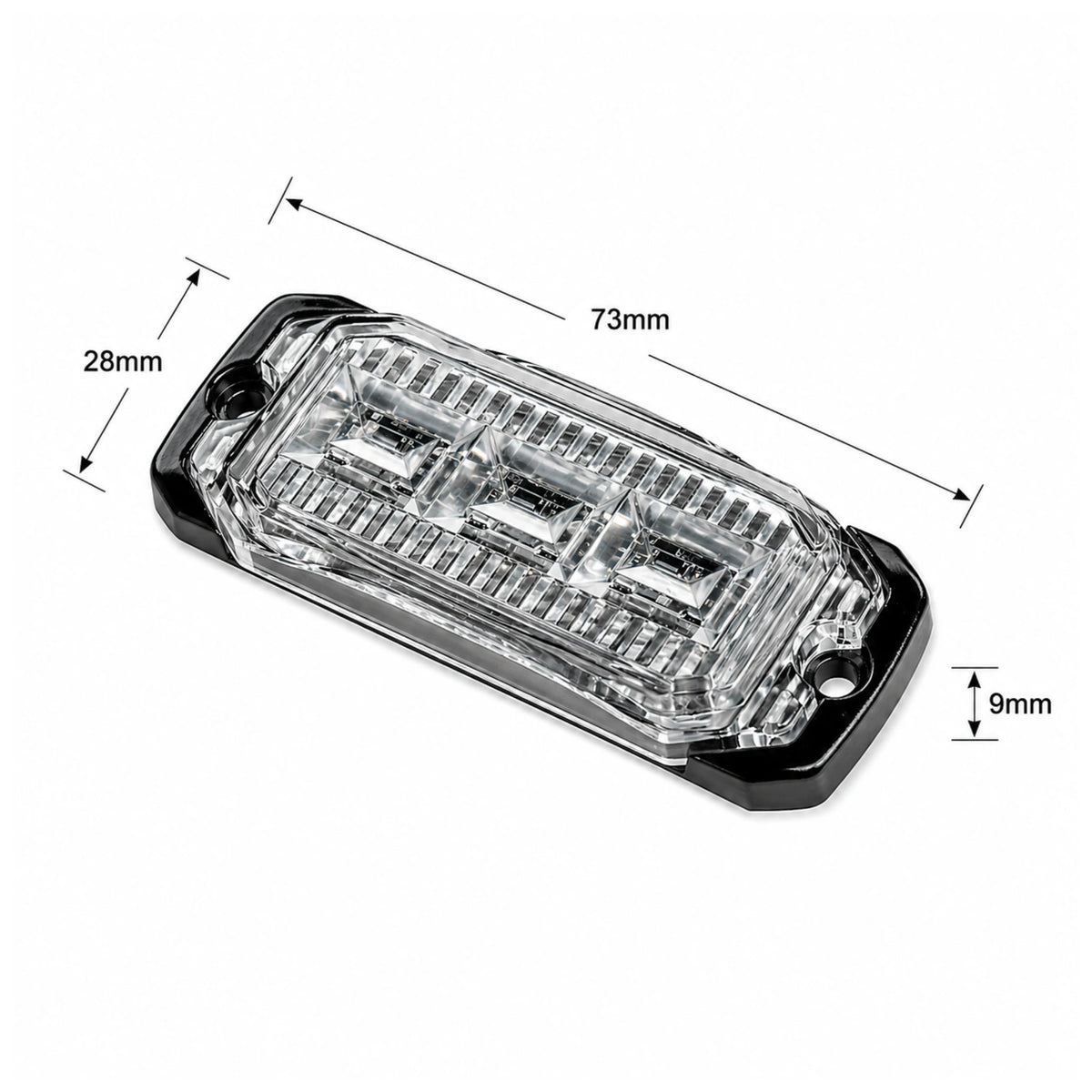 3W Ultra-Slim Dual Colour LED Warning Light Head | Amber/White