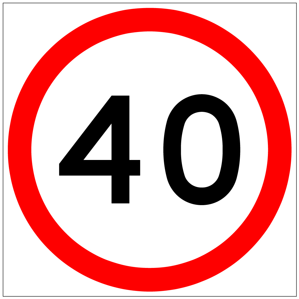 40 Speed Limit 600x600x6mm Corflute Sign RM4 V1 40