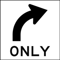 Right Turn Only (600x600x6mm) Corflute Sign