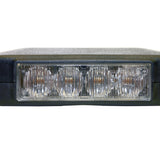 Close-up of the O4 mini LED light bar lens showing embossed SAE and ECE approval markings