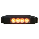 O4 mini LED light bar illuminated amber, straight front view