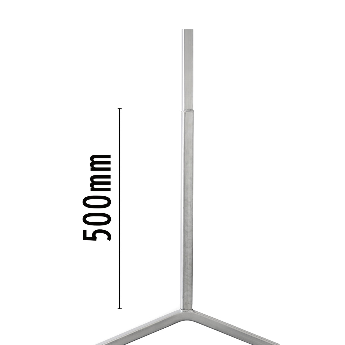 Multi-message sign leg extension stem shown fitted into a compatible sign frame leg
