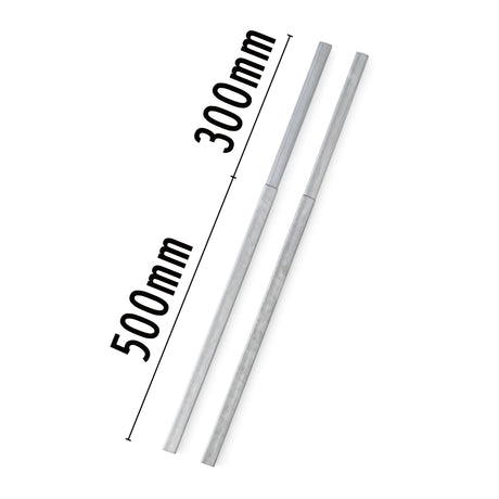 Pair of multi-message sign leg extensions shown together on a white background, 500mm lift