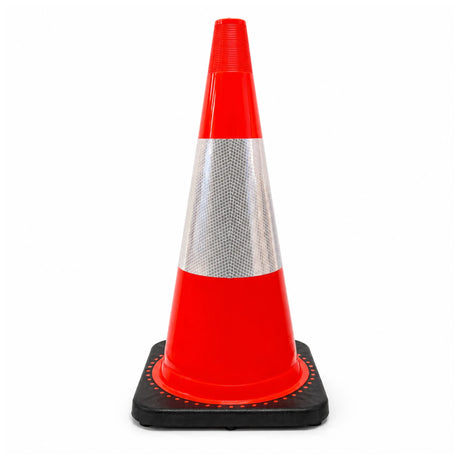 Fluorescent orange 700mm traffic cone with 3M Class 1 reflective collar