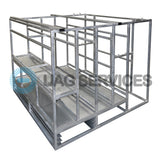 Australian-made steel traffic vehicle racking cage with storage sections for signs, frames and legs