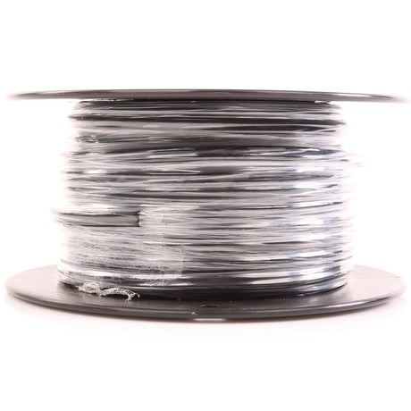 30 metre roll of twin core automotive cable shrink-wrapped on a black plastic reel