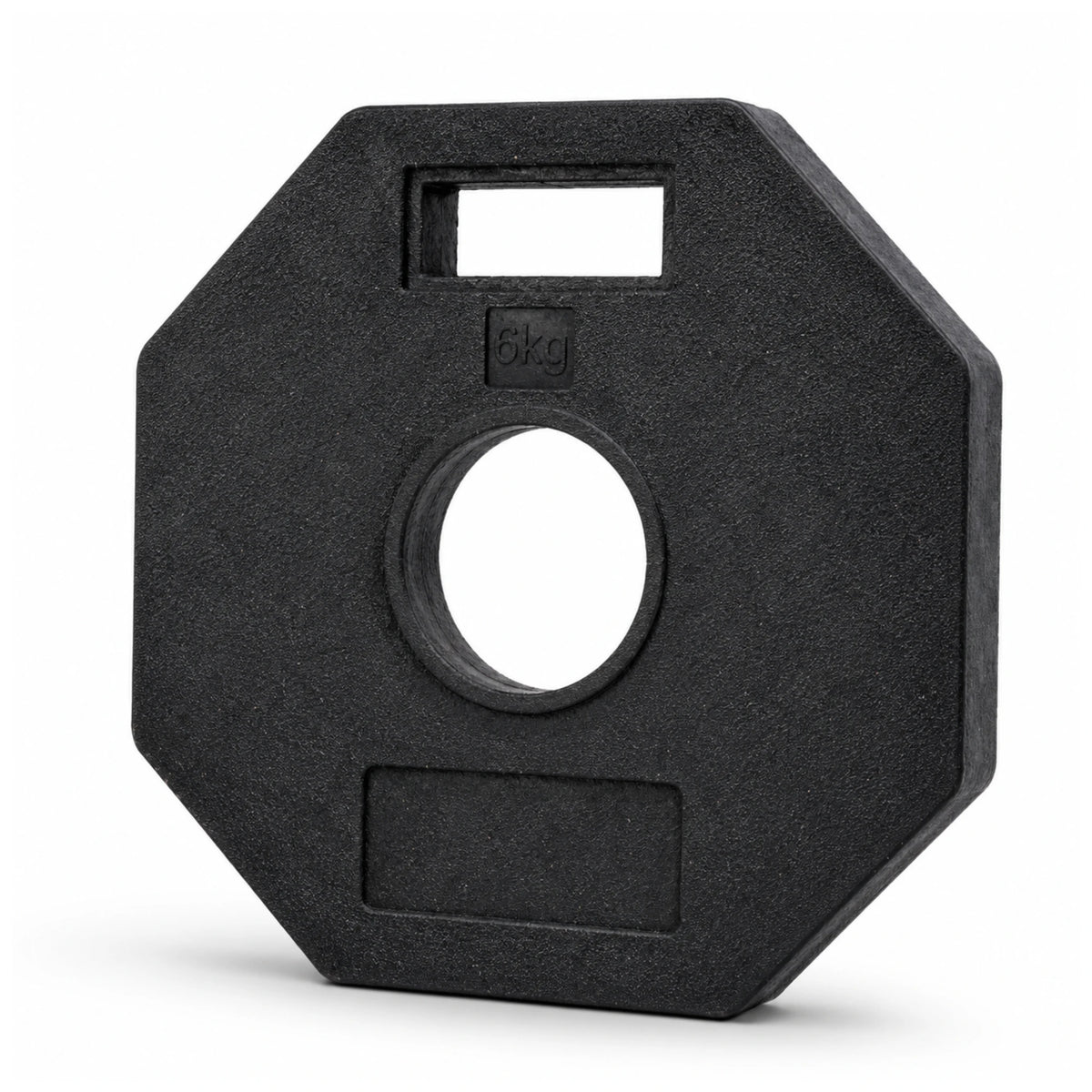 Black rubber 6kg bollard base with central stem opening