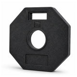Black rubber 6kg bollard base with central stem opening