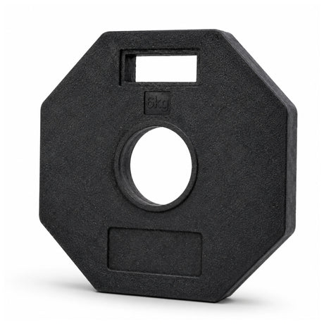 Black rubber 6kg bollard base with central stem opening