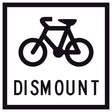 Cyclist Dismount GM9-58A 600x600mm corflute sign panel with white background