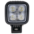 OEX LLX08308 square LED work light, front view showing the 4-LED array behind a textured polycarbonate lens