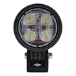 OEX LLX08309 round LED work light, front view showing the 4-LED array behind a textured polycarbonate lens