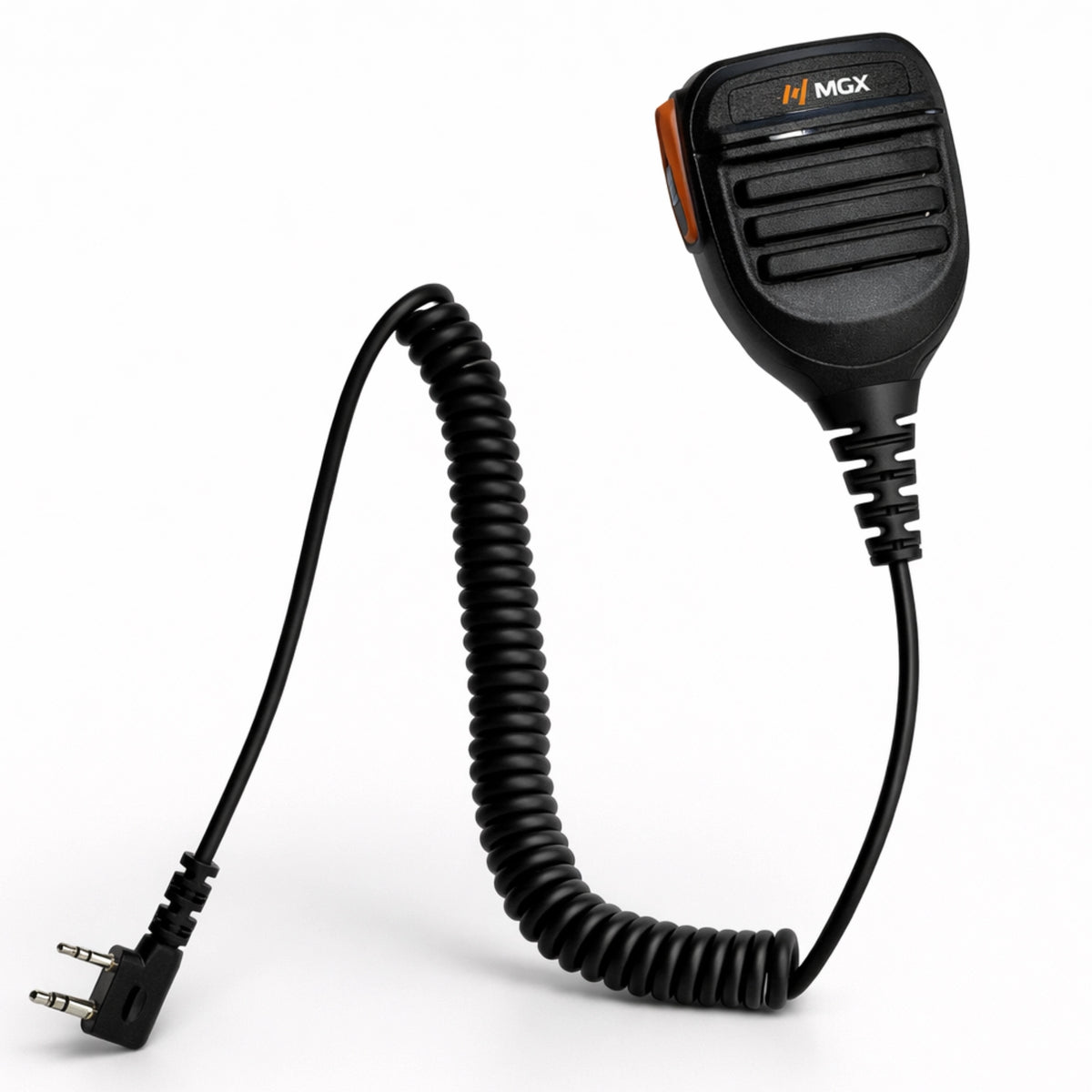 MGX H5/2M speaker microphone with coiled cable and 2-pin Kenwood-type connector