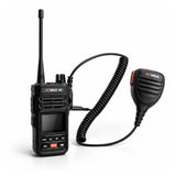 MGX H5 handheld radio connected to the H5/2M shoulder speaker microphone by coiled cable