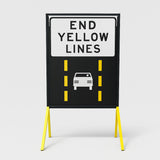 MMF03 traffic sign frame holding a full-size 1200x900mm corflute highway sign