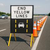 MMF03 traffic sign frame displayed at a worksite