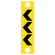 Black chevron pattern on retroreflective yellow – 300×1200mm corflute bollard sleeve sign