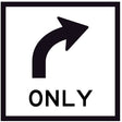 600x600 Sign Black arrow pointing to the right with 'ONLY' text on a white background