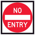 RM2-4A No Entry corflute sign panel with white NO ENTRY legend and white horizontal bar inside red annulus on white background
