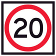 RM4-1A(20) multi message Speed limit sign with the number 20 on a white background