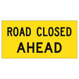 TM1-51B Ahead 1200x300mm corflute supplementary sign panel with black AHEAD legend on yellow retroreflective background