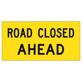 TM1-51B Ahead 1200x300mm corflute supplementary sign panel with black AHEAD legend on yellow retroreflective background