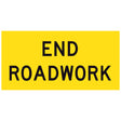 TM2-17C Yellow sign with 'END ROADWORK' text on a yellow background