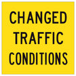 Changed Traffic Conditions TM2-44A corflute sign – 600x600mm yellow background