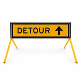 MMF04 sign frame displaying a 1200x300mm detour corflute panel