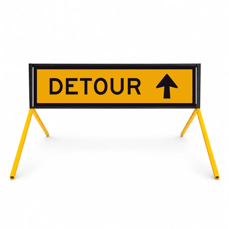 MMF04 sign frame displaying a 1200x300mm detour corflute panel