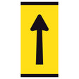 Lane Status Straight Arrow 300x600mm corflute partial panel with black straight arrow on yellow retroreflective background