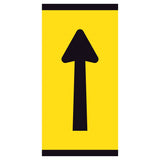 Lane Status Straight Arrow 300x600mm corflute partial panel with black straight arrow on yellow retroreflective background