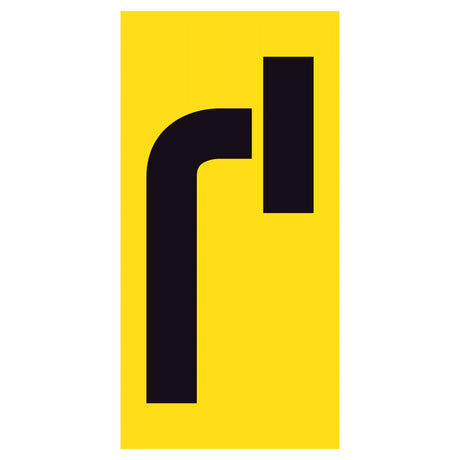 Right Turn Lane Closed Ahead 300x600mm corflute partial panel with black lane-status symbol on yellow retroreflective background