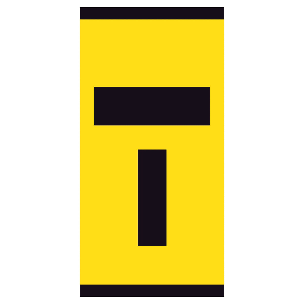 Lane Closed Ahead T Symbol 300x600mm corflute lane status partial panel with black T symbol on yellow reflective background