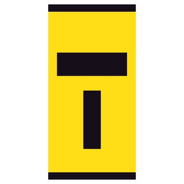 Lane Closed Ahead T Symbol 300x600mm corflute lane status partial panel with black T symbol on yellow reflective background