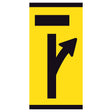 Lane Closed Ahead Right Turn Open 300x600mm corflute partial panel with black lane-status symbol on yellow retroreflective background