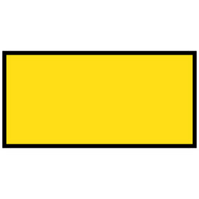 Yellow 1200x600 with a black border on a white background traffic management sign