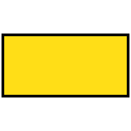 Yellow 1200x600 with a black border on a white background traffic management sign