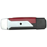Side view of the GME TX3100 radio body in black and red with a single mounting hole