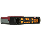 Angled view of the GME TX3100 UHF CB radio showing the slim depth of its super compact chassis