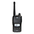 Black gme walkie talkie with digital display on a white background