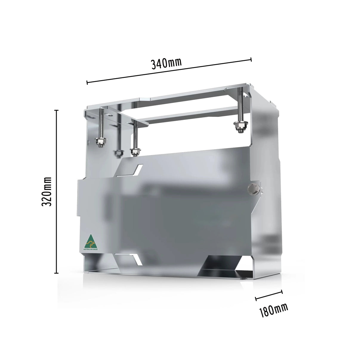 UAGS heavy duty adjustable under tray battery tray for auxiliary battery mounting with dimensions